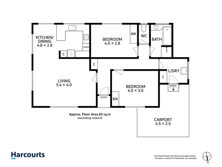 Floorplan of Homely unit listing, 1/1A Crudwell Court, Upper Burnie TAS 7320
