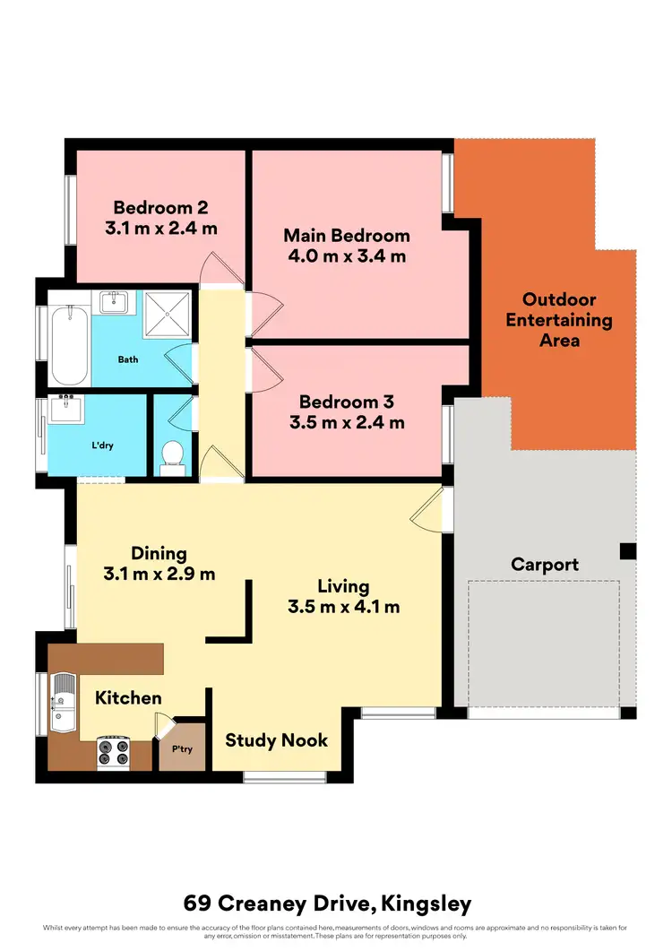 Floorplan of Homely house listing, 69 Creaney Drive, Kingsley WA 6026