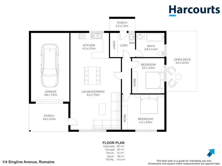 Floorplan of Homely unit listing, 1/4 Singline Avenue, Romaine TAS 7320
