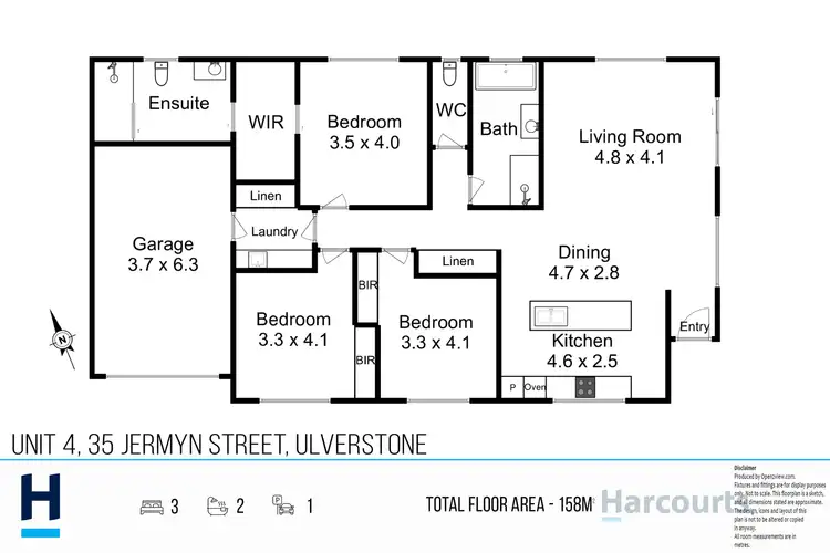 Floorplan of Homely house listing, 1-4/35 Jermyn Street, Ulverstone TAS 7315