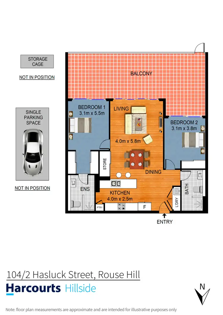 Floorplan of Homely apartment listing, 104/2 Hasluck Street, Rouse Hill NSW 2155