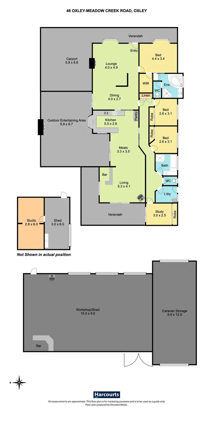 Floorplan of Homely house listing, 46 Oxley-Meadow Creek Road, Oxley VIC 3678