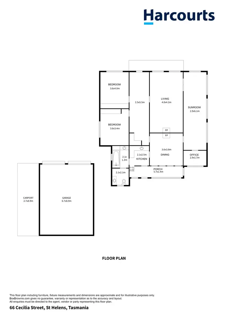 Floorplan of Homely house listing, 66 Cecilia Street, St Helens TAS 7216