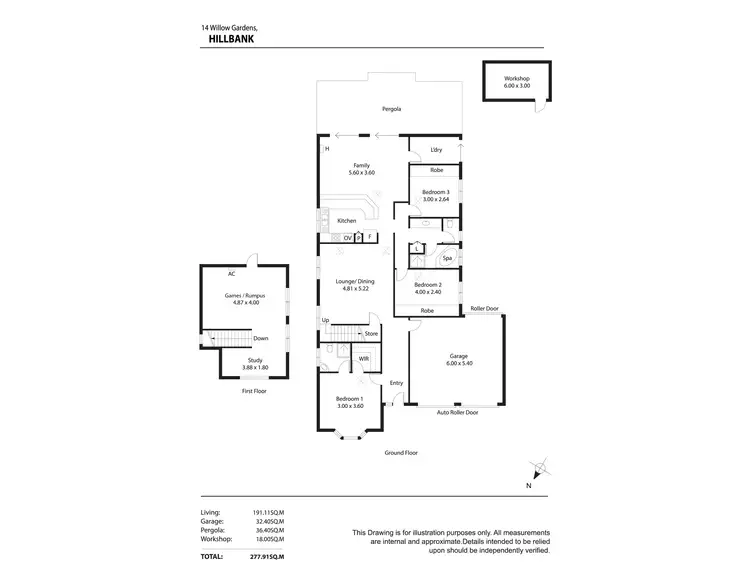 Floorplan of Homely house listing, 14 Willow Gardens, Hillbank SA 5112