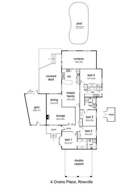 Floorplan of Homely house listing, 4 Ovens Place, Rowville VIC 3178