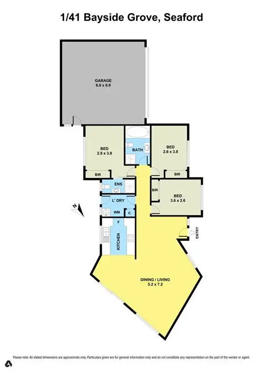 Floorplan of Homely unit listing, 1/41 Bayside Grove, Seaford VIC 3198