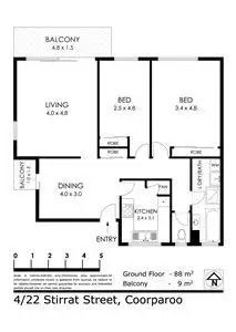 Floorplan of Homely unit listing, 4/22 Stirrat Street, Coorparoo QLD 4151