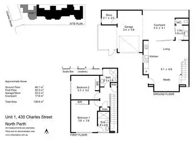 Floorplan of Homely townhouse listing, 1/430 Charles Street, North Perth WA 6006