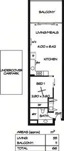 Floorplan of Homely apartment listing, 304/1-2 Tarni Court, New Port SA 5015