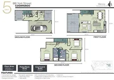 Floorplan of Homely townhouse listing, 5/88 York Street, Coorparoo QLD 4151