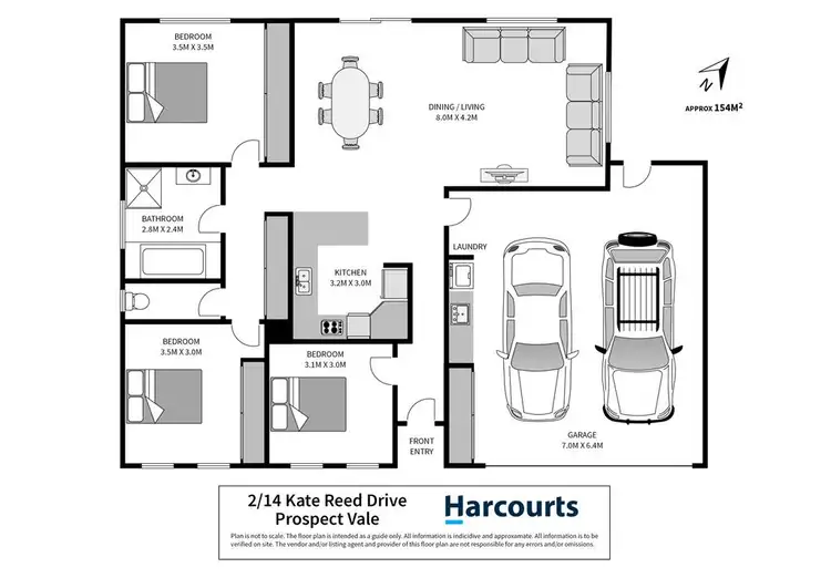 Floorplan of Homely townhouse listing, 2/14 Kate Reed Drive, Prospect Vale TAS 7250
