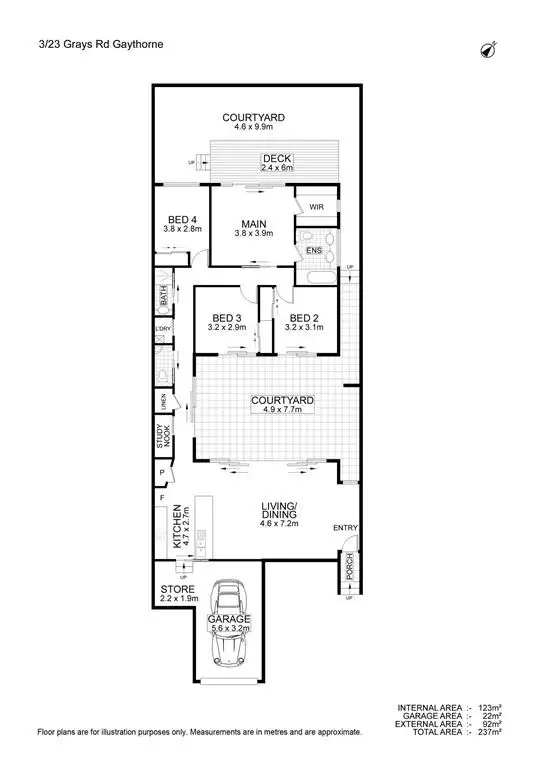 Floorplan of Homely townhouse listing, 3/23 Grays Road, Gaythorne QLD 4051