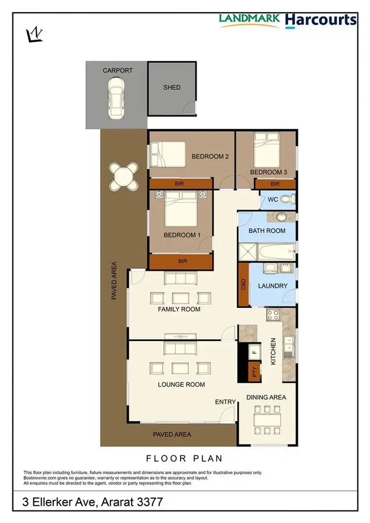 Floorplan of Homely house listing, 3 Ellerker Avenue, Ararat VIC 3377