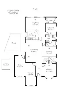 Floorplan of Homely house listing, 17 Cann Close, Felixstow SA