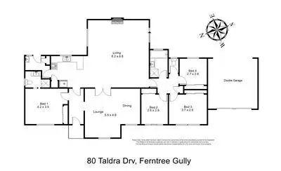 Floorplan of Homely house listing, 80 Taldra Drive, Ferntree Gully VIC 3156