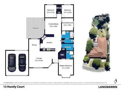 Floorplan of Homely house listing, 13 Huntly Court, Langwarrin VIC 3910