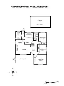 Floorplan of Homely unit listing, 1/14 Wordsworth Avenue, Clayton South VIC 3169