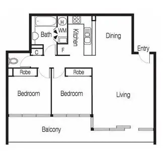 Floorplan of Homely apartment listing, 105/33 Jeffcott Street, West Melbourne VIC 3003