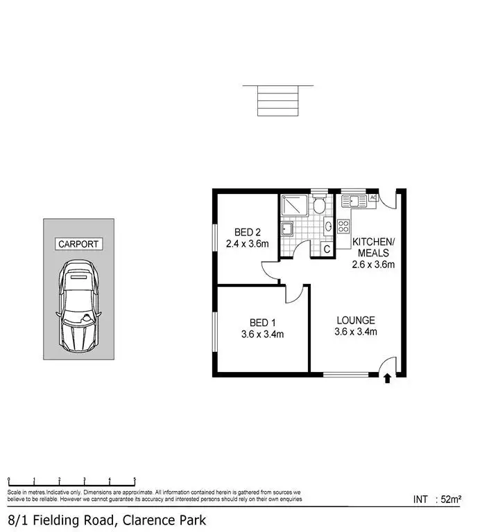 Floorplan of Homely unit listing, 8/1 Fielding Road, Clarence Park SA 5034