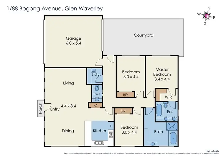 Floorplan of Homely unit listing, 1/88 Bogong Avenue, Glen Waverley VIC 3150