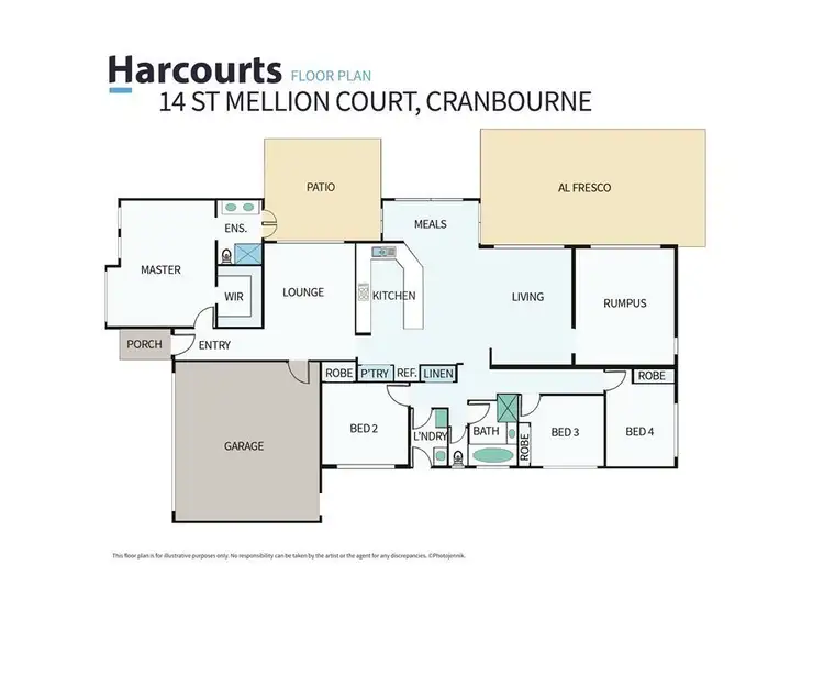 Floorplan of Homely house listing, 14 St Mellion Court, Cranbourne VIC 3977
