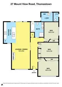 Floorplan of Homely unit listing, 1/27 Mount View Road, Thomastown VIC 3074