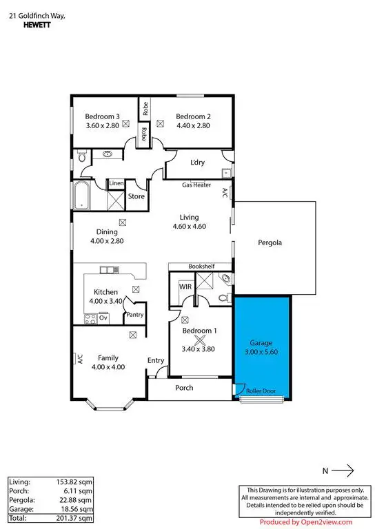 Floorplan of Homely house listing, 21 Goldfinch Way, Hewett SA 5118