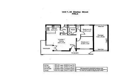Floorplan of Homely unit listing, 1/22 Shelley Street, Firle SA 5070
