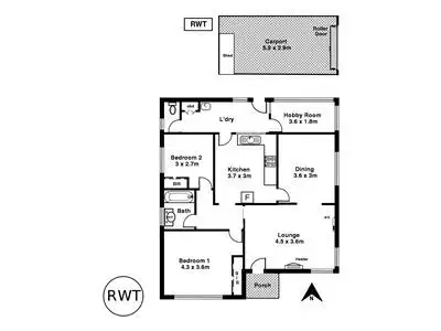 Floorplan of Homely house listing, 15 Dwyer Road, Oaklands Park SA 5046