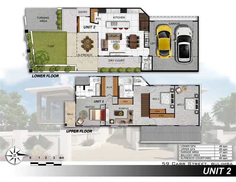 Floorplan of Homely townhouse listing, 1/59 Carr Street, Bulimba QLD 4171