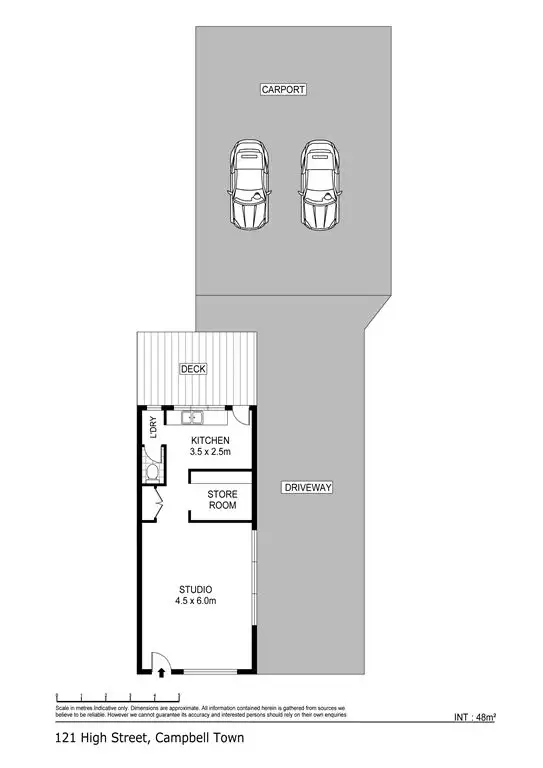Floorplan of Homely studio listing, 121 High Street, Campbell Town TAS 7210