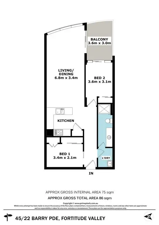 Floorplan of Homely apartment listing, 45/22 Barry Parade, Fortitude Valley QLD 4006