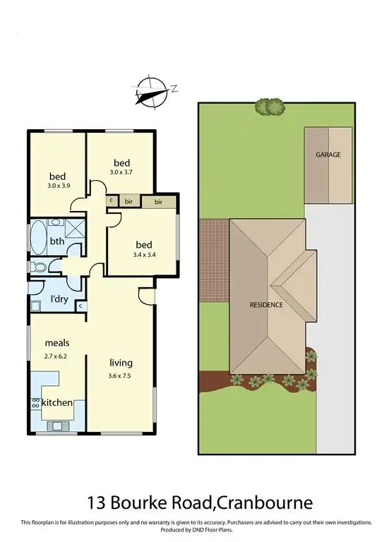 Floorplan of Homely house listing, 13 Bourke Road, Cranbourne VIC 3977