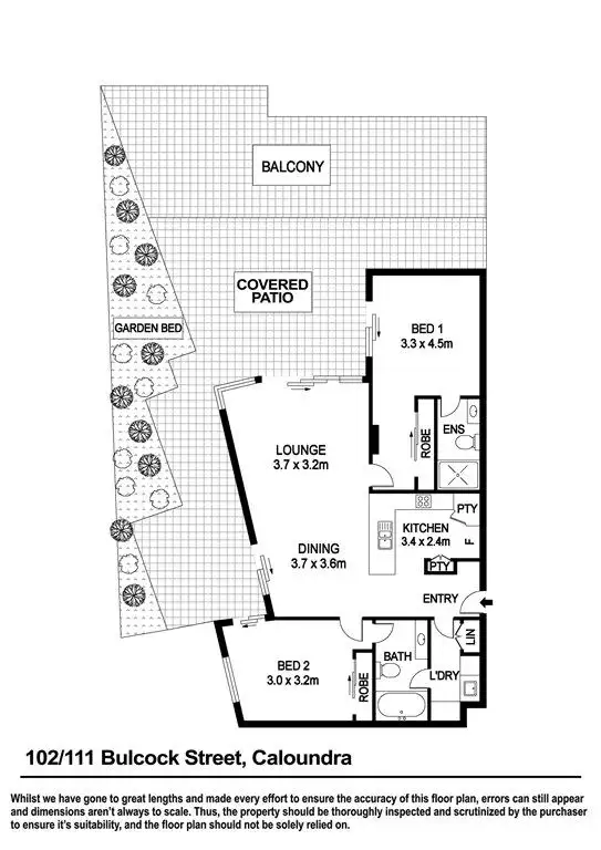 Floorplan of Homely unit listing, 102/111 Bulcock Street, Caloundra QLD 4551