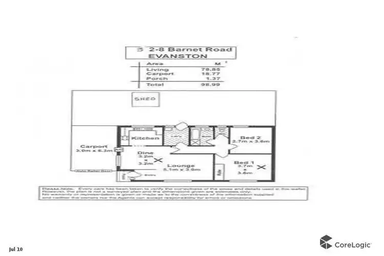 Floorplan of Homely unit listing, 3/2 Barnet Road, Gawler West SA 5118