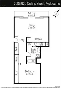 Floorplan of Homely apartment listing, 2006/620 Collins Street, Melbourne (CBD) VIC