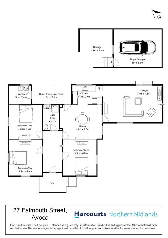 Floorplan of Homely house listing, 27 Falmouth Street, Avoca TAS 7213