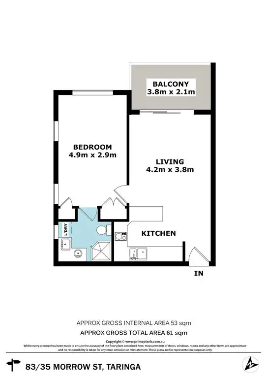 Floorplan of Homely apartment listing, 83/35 Morrow Street, Taringa QLD 4068