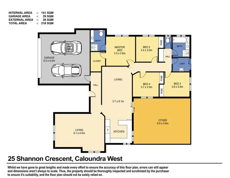 Floorplan of Homely house listing, 25 Shannon Crescent, Caloundra West QLD 4551