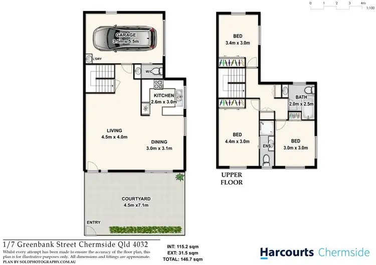 Floorplan of Homely townhouse listing, 1/7 Greenbank Street, Chermside QLD 4032