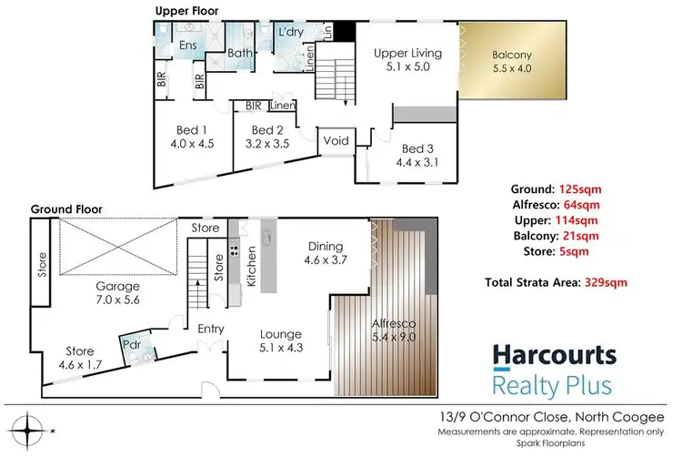 Floorplan of Homely townhouse listing, 13/9 O'Connor Close, North Coogee WA 6163