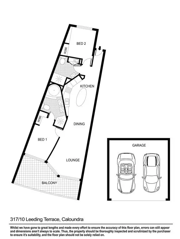 Floorplan of Homely unit listing, 317/10 Leeding Terrace, Caloundra QLD 4551
