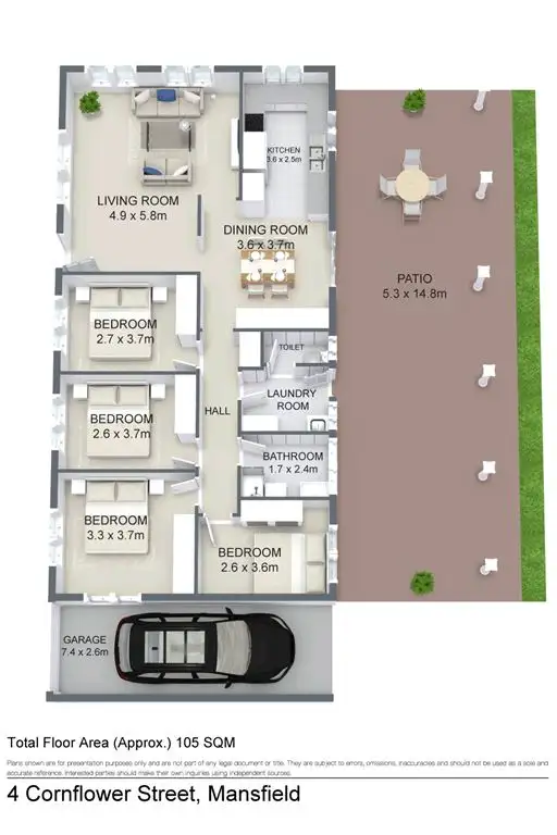 Floorplan of Homely house listing, 4 Cornflower Street, Mansfield QLD 4122