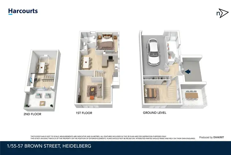 Floorplan of Homely townhouse listing, 1,5,6/55-57 Brown Street, Heidelberg VIC 3084