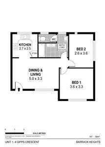 Floorplan of Homely unit listing, 1/4 Gipps Crescent, Barrack Heights NSW 2528