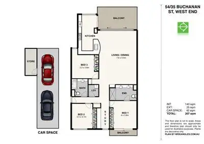 Floorplan of Homely apartment listing, 54/35 Buchanan Street, West End QLD 4101