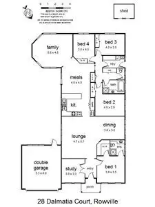 Floorplan of Homely house listing, 28 Dalmatia Court, Rowville VIC 3178