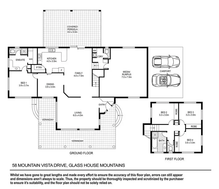 Floorplan of Homely house listing, 58 Mountain Vista Drive, Glass House Mountains QLD 4518