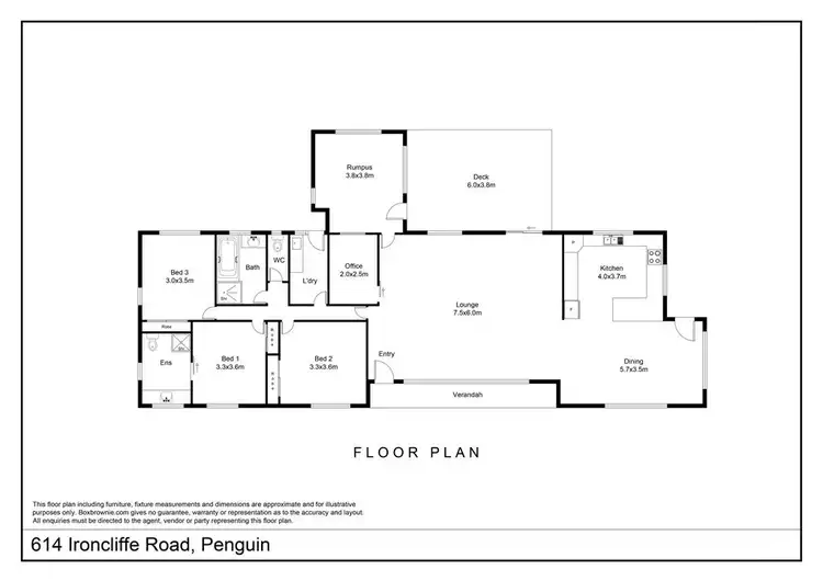 Floorplan of Homely house listing, 614 Ironcliffe Road, Penguin TAS 7316