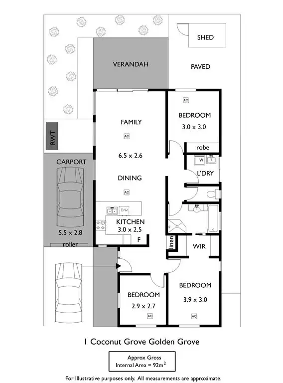 Floorplan of Homely house listing, 1 Coconut Grove, Golden Grove SA 5125